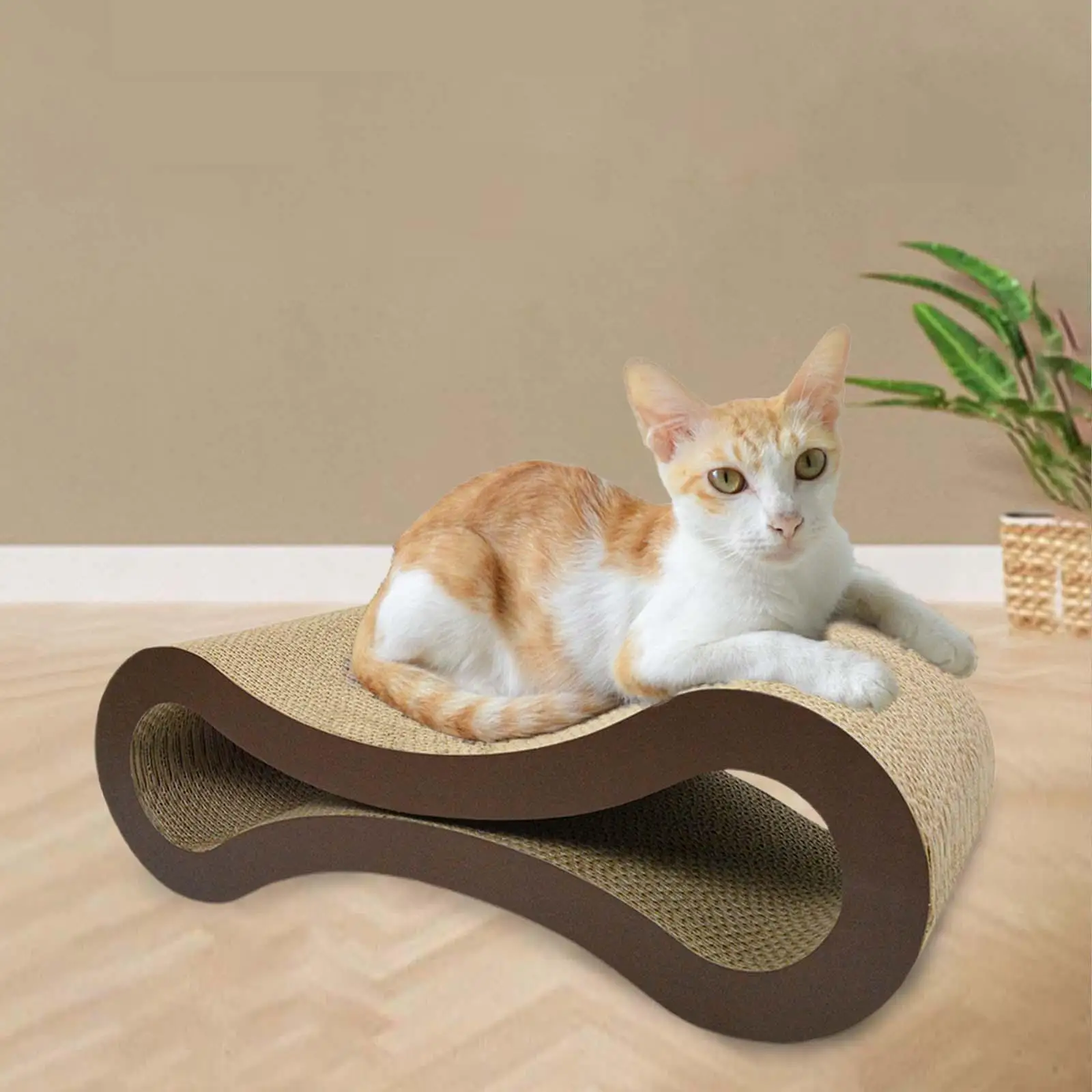 ClawMate Golfkarton Krabmeubel voor Katten | 56x21x18 cm | Comfortabele Rust- en Speelplaats | Beschermer voor Meubels - Image 6