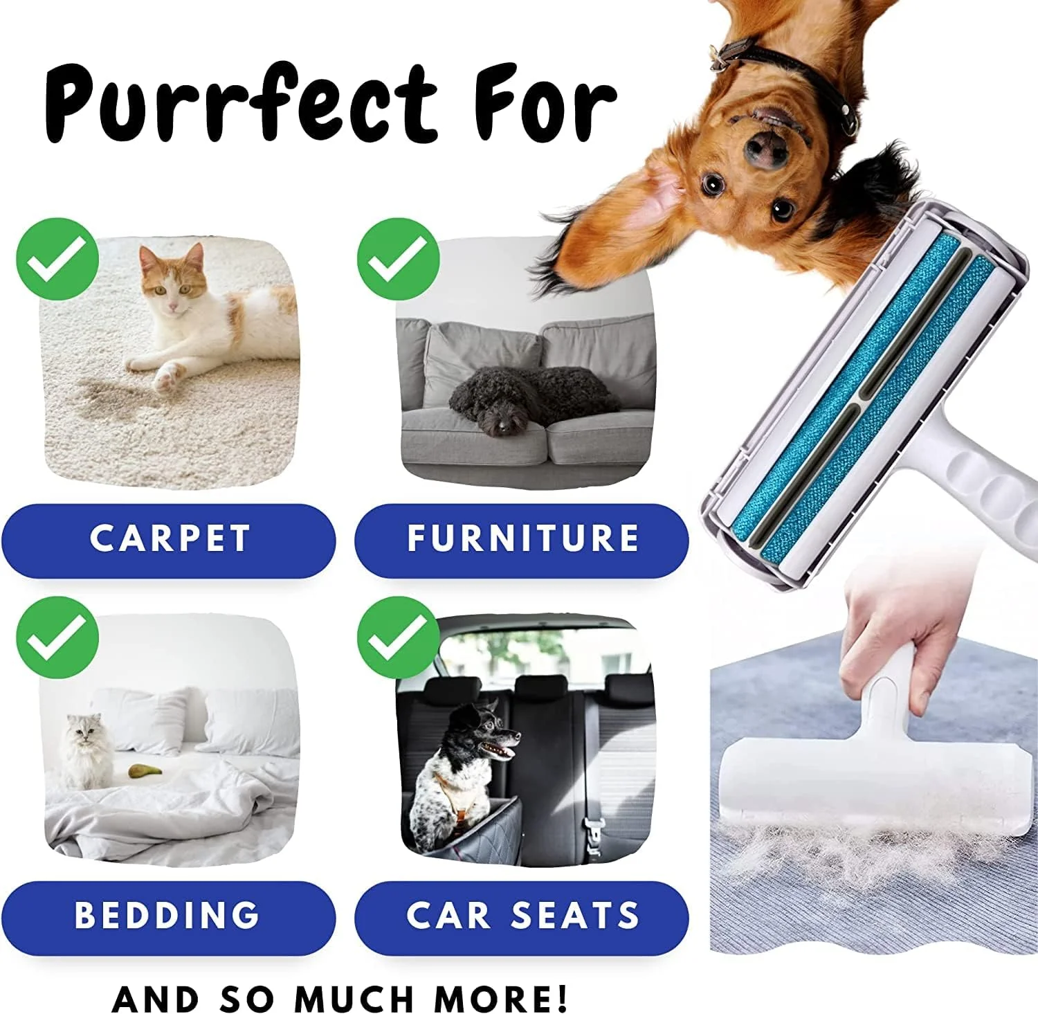 CleanFur | Herbruikbare Pluisverwijderaar voor Thuis | Effectief Tegen Haren van Huisdieren op Meubels en Kleding | Zonder batterijen - Image 7