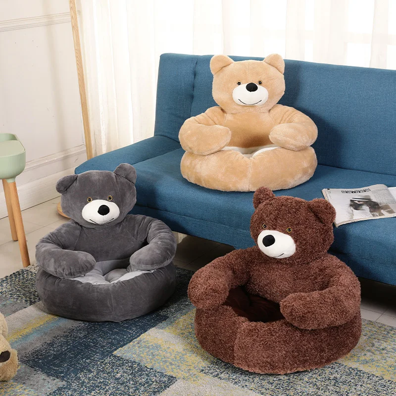 CuddleBear kattenbed van pluche | Zacht en comfortabel berenvormig kattenmandje | Machinewasbaar bed voor kleine en middelgrote katten | 46x46 cm of 57x57 cm - Image 11