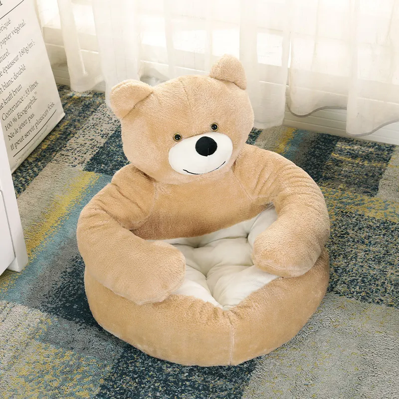 CuddleBear kattenbed van pluche | Zacht en comfortabel berenvormig kattenmandje | Machinewasbaar bed voor kleine en middelgrote katten | 46x46 cm of 57x57 cm - Image 5