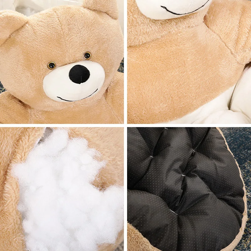 CuddleBear kattenbed van pluche | Zacht en comfortabel berenvormig kattenmandje | Machinewasbaar bed voor kleine en middelgrote katten | 46x46 cm of 57x57 cm - Image 7