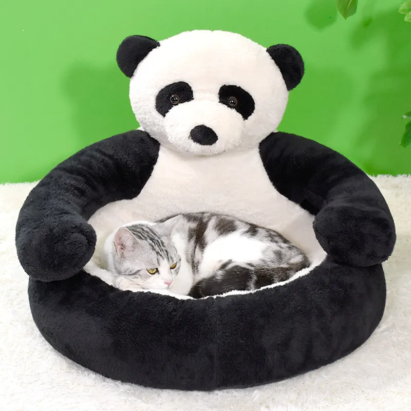 CuddleBear kattenbed van pluche | Zacht en comfortabel berenvormig kattenmandje | Machinewasbaar bed voor kleine en middelgrote katten | 46x46 cm of 57x57 cm - Image 9