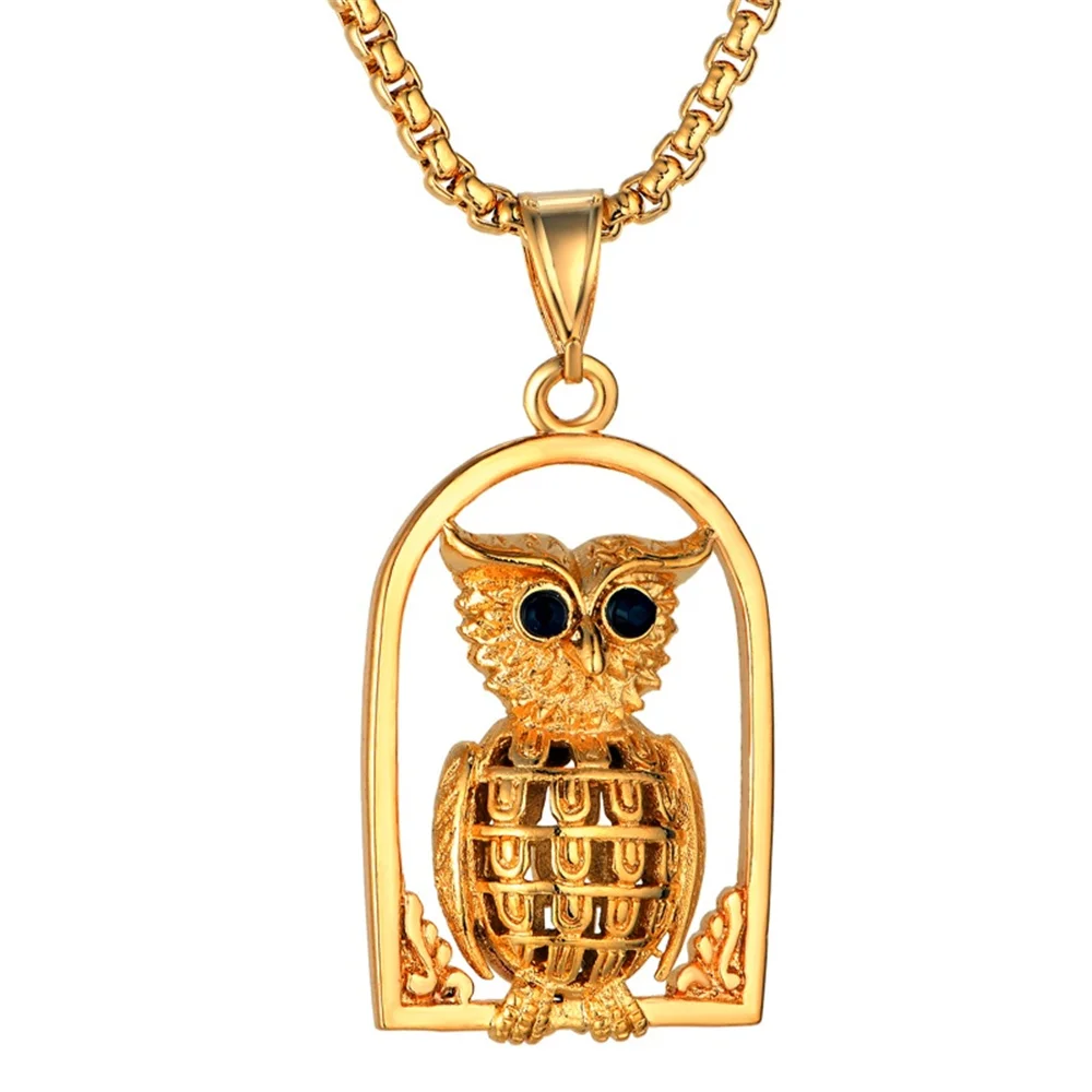 Dierenhanger ketting voor dames en heren | Olifant, hond, uil, kat | Roestvrijstalen zilver of goud | Trendy dierensieraad | Perfect cadeau