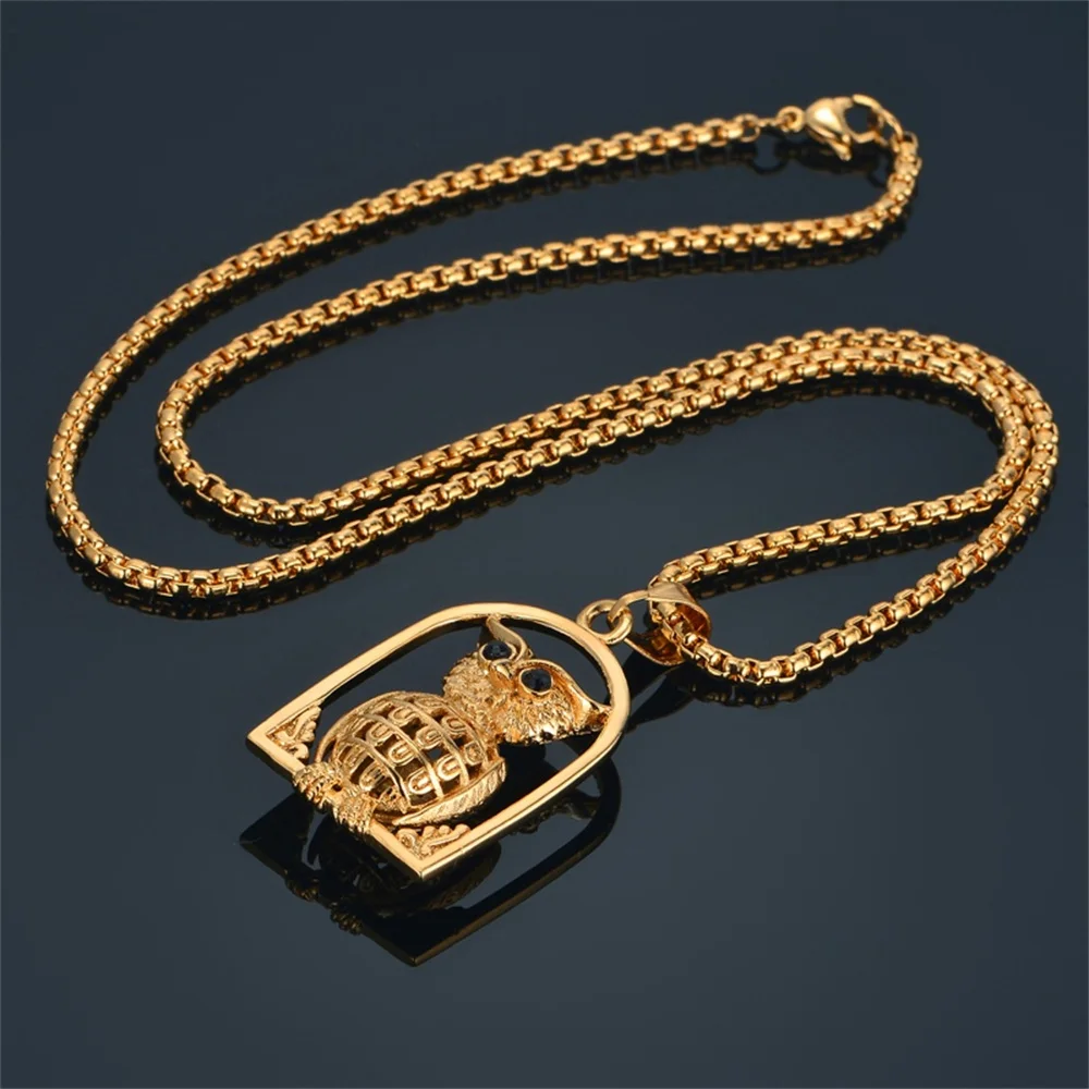 Dierenhanger ketting voor dames en heren | Olifant, hond, uil, kat | Roestvrijstalen zilver of goud | Trendy dierensieraad | Perfect cadeau - Image 2