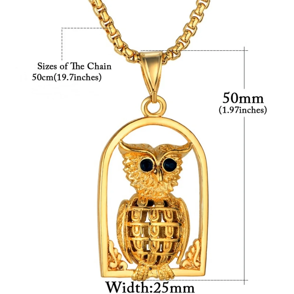 Dierenhanger ketting voor dames en heren | Olifant, hond, uil, kat | Roestvrijstalen zilver of goud | Trendy dierensieraad | Perfect cadeau - Image 3