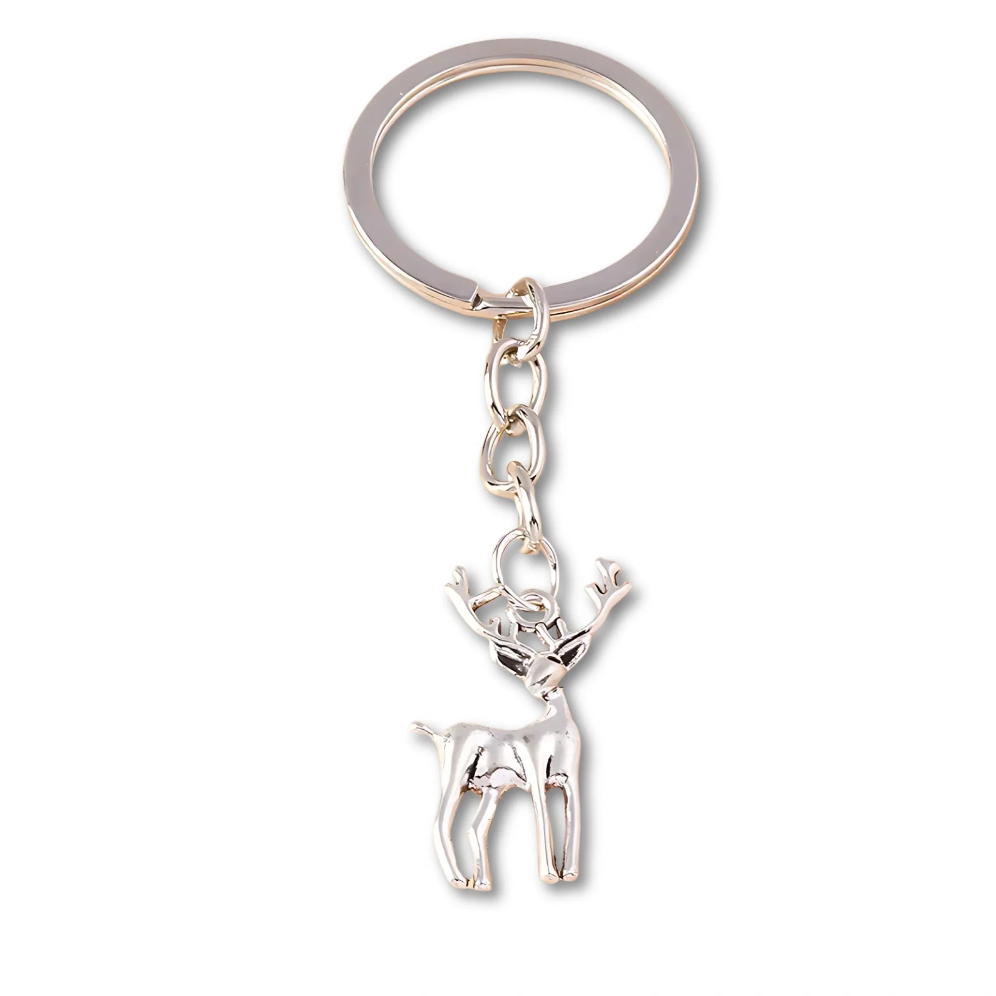 Schattige sleutelhanger met hert dierfiguur | Zinklegering | Sleutelhanger voor dames en heren | Tashanger | DIY accessoires cadeau | Kerst, verjaardag, jubileum