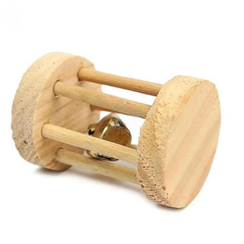 Natuurlijk Houten Speelgoed Konijn Roller | Dumbells Unicycle Bel | Knagende Tandenslijper voor Cavia's en Ratten | Huisdier Accessoires Molar Gereedschap | Geschikt voor Konijnen en Kleine Knaagdieren - Image 10