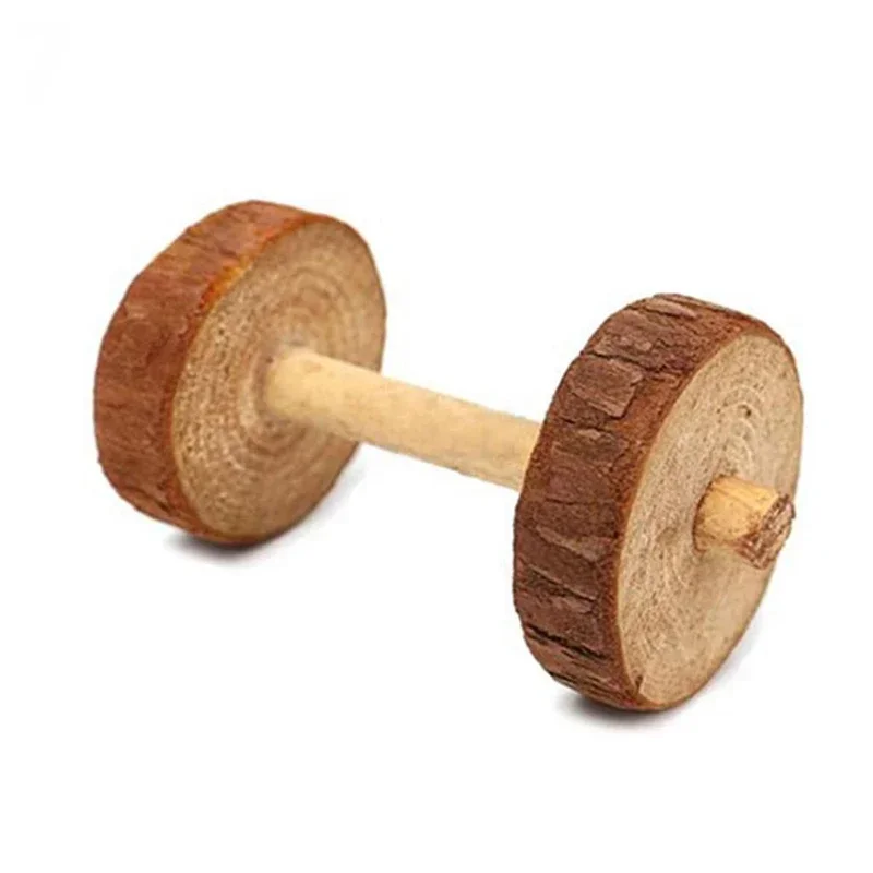 Natuurlijk Houten Speelgoed Konijn Roller | Dumbells Unicycle Bel | Knagende Tandenslijper voor Cavia's en Ratten | Huisdier Accessoires Molar Gereedschap | Geschikt voor Konijnen en Kleine Knaagdieren - Image 12