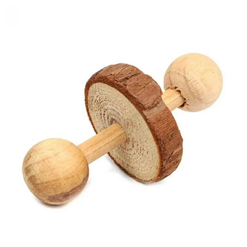 Natuurlijk Houten Speelgoed Konijn Roller | Dumbells Unicycle Bel | Knagende Tandenslijper voor Cavia's en Ratten | Huisdier Accessoires Molar Gereedschap | Geschikt voor Konijnen en Kleine Knaagdieren - Image 13