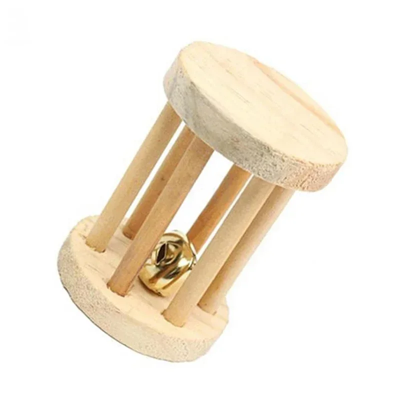 Natuurlijk Houten Speelgoed Konijn Roller | Dumbells Unicycle Bel | Knagende Tandenslijper voor Cavia's en Ratten | Huisdier Accessoires Molar Gereedschap | Geschikt voor Konijnen en Kleine Knaagdieren - Image 7