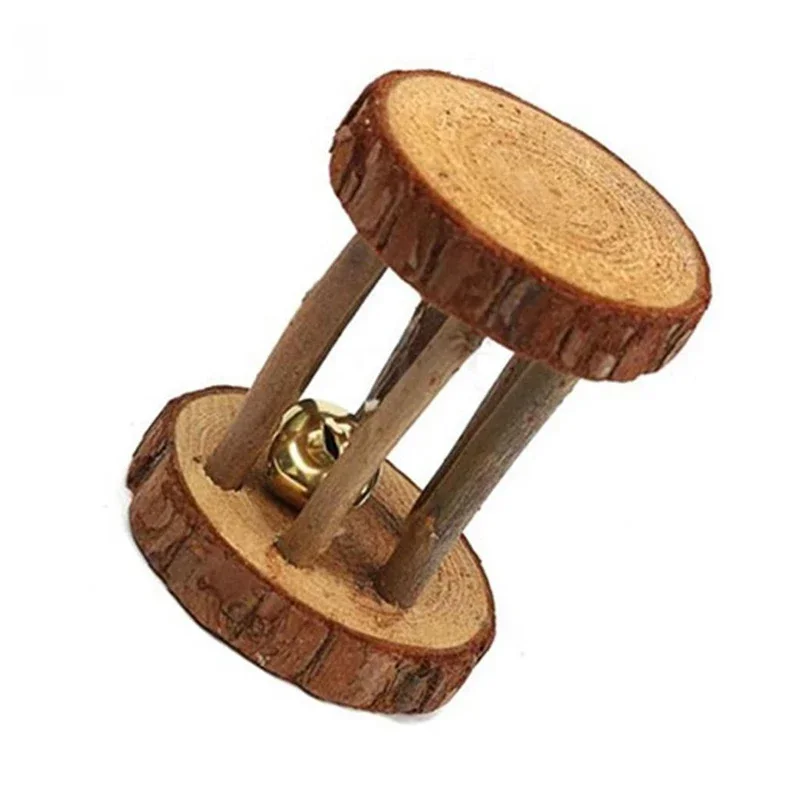 Natuurlijk Houten Speelgoed Konijn Roller | Dumbells Unicycle Bel | Knagende Tandenslijper voor Cavia's en Ratten | Huisdier Accessoires Molar Gereedschap | Geschikt voor Konijnen en Kleine Knaagdieren - Image 8