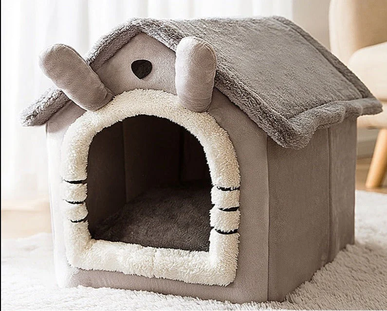Knusse dierenhuisjes voor huisdieren | Zacht pluche schuilhuisje | Comfortabele en machinewasbare rustplek | Geschikt voor huisdieren tot 10 kg | Diverse en en designs - Image 3