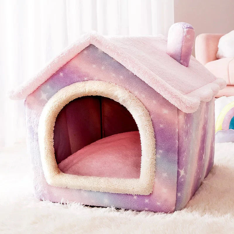 Knusse dierenhuisjes voor huisdieren | Zacht pluche schuilhuisje | Comfortabele en machinewasbare rustplek | Geschikt voor huisdieren tot 10 kg | Diverse en en designs - Image 5