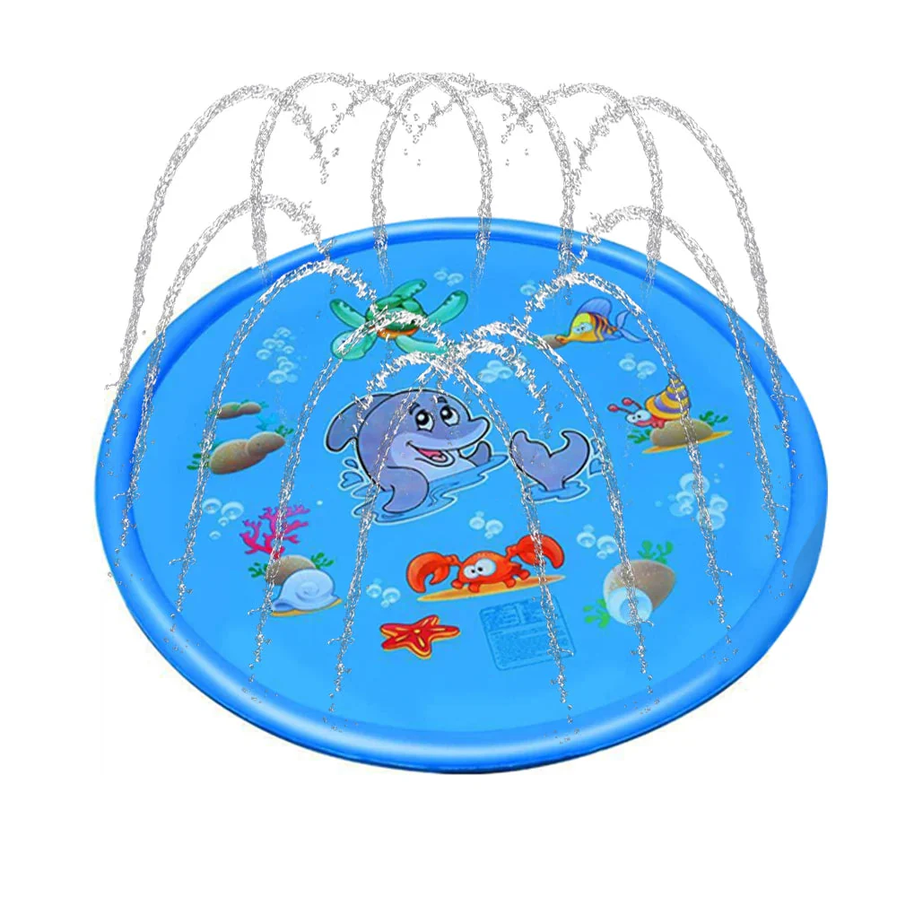 Zomer Sproeipad voor Huisdieren | Opvouwbaar en Draagbaar | Waterdichte Nylon Mat | Snelle Afvoer en Antislip | Gemak van Installatie | Ideale Koeling voor Buitenspel met Handwas Optie - Image 3