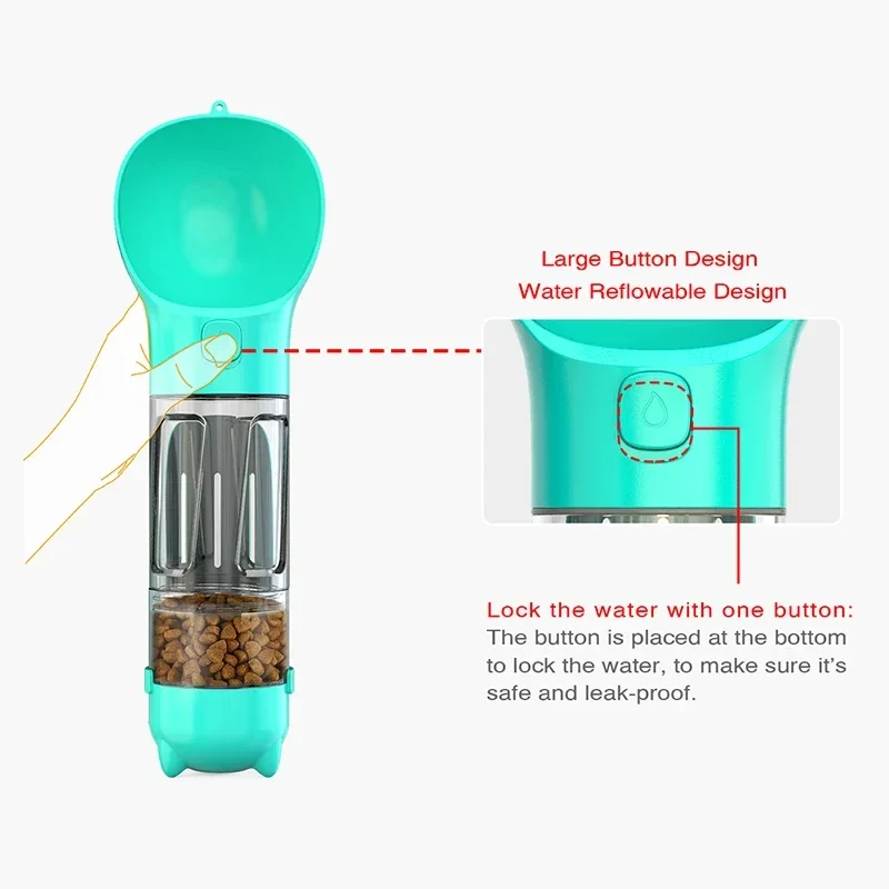 Multifunctionele waterdispenser voor huisdieren | Inclusief voerbak en poepzakjeshouder | Lekvrij en BPA-vrij | Verkrijgbaar in diverse kleuren - Image 3