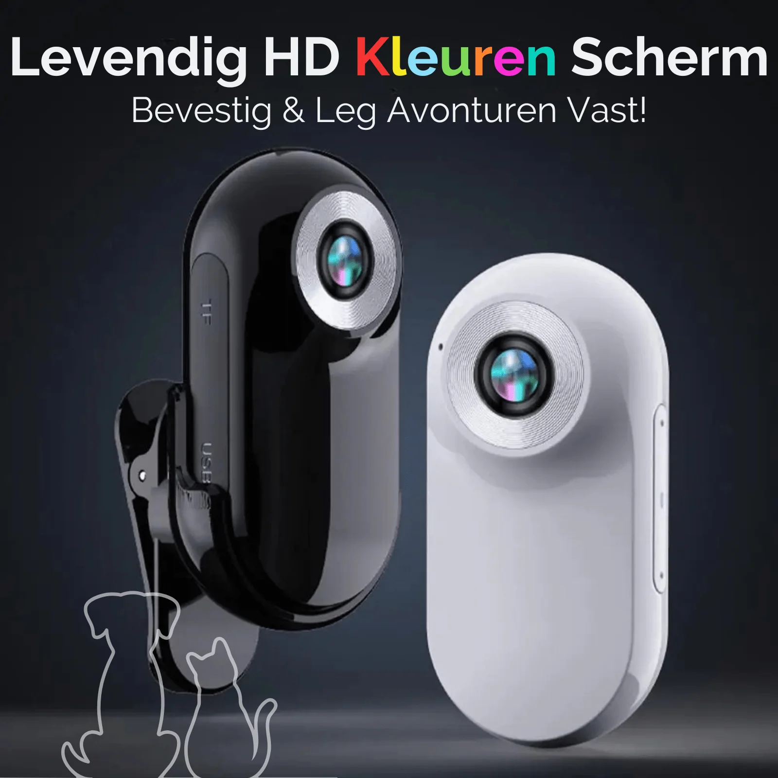 Mini Kattenhalsbandcamera | HD Groothoeklens 120° | Full HD 1080P Video | 4K Foto | Real-time Kleurenscherm | Lange Batterijduur 240 min | 256 GB Geheugenondersteuning | OTG Telefoonaansluiting - Image 4