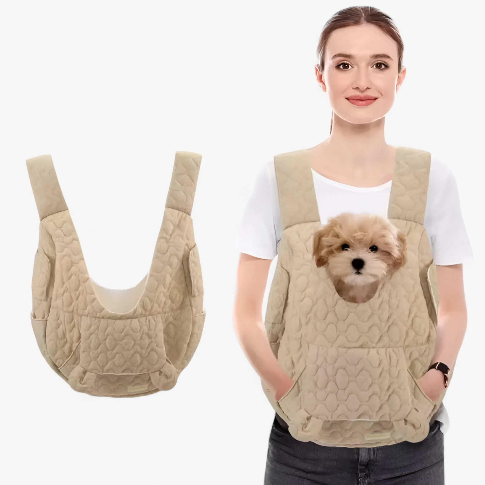 Draagbare reiszak voor huisdieren | Waterdicht polyester | Ademend en stevig materiaal | Verstelbare schouderriemen | Geschikt voor honden en katten | 45x45x17 cm | Unisex ontwerp - Image 4