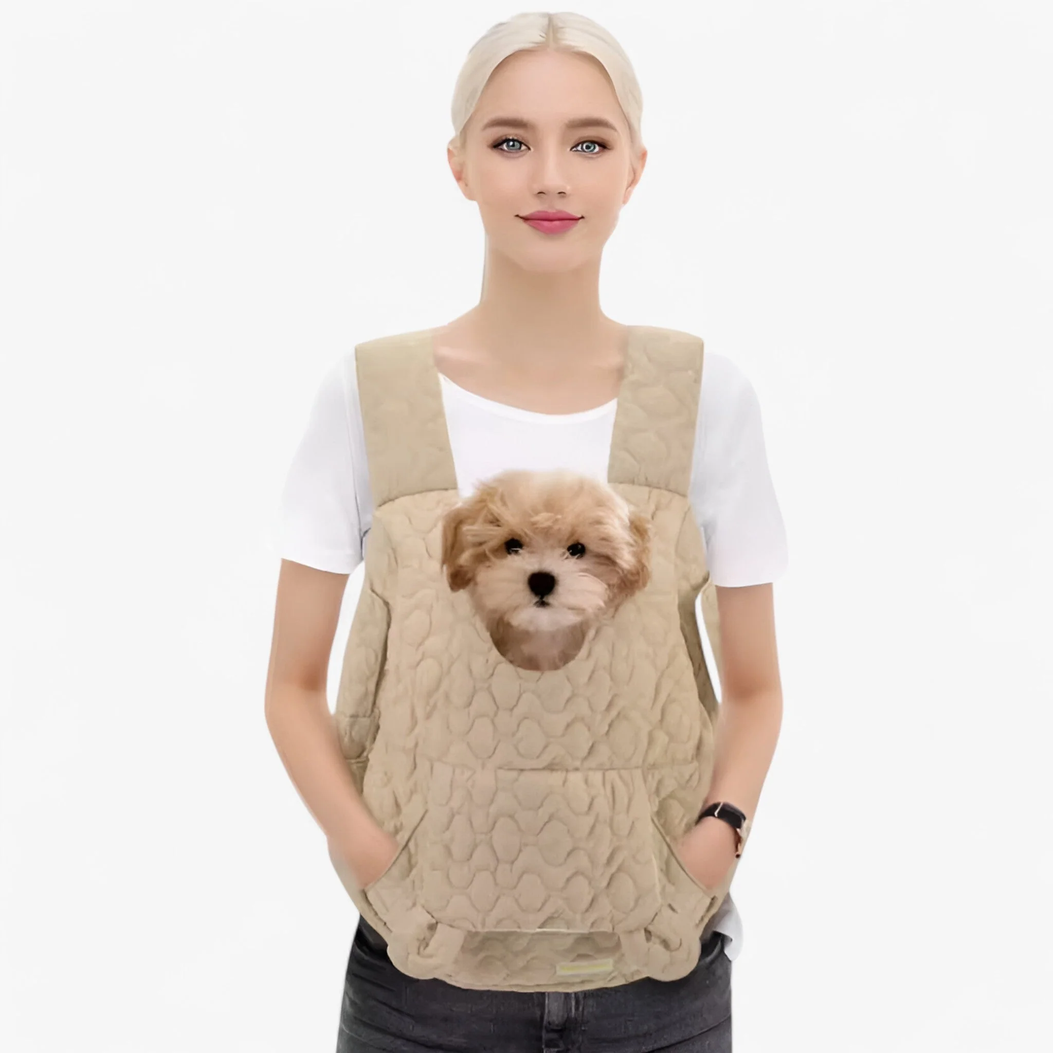 Draagbare reiszak voor huisdieren | Waterdicht polyester | Ademend en stevig materiaal | Verstelbare schouderriemen | Geschikt voor honden en katten | 45x45x17 cm | Unisex ontwerp - Image 8