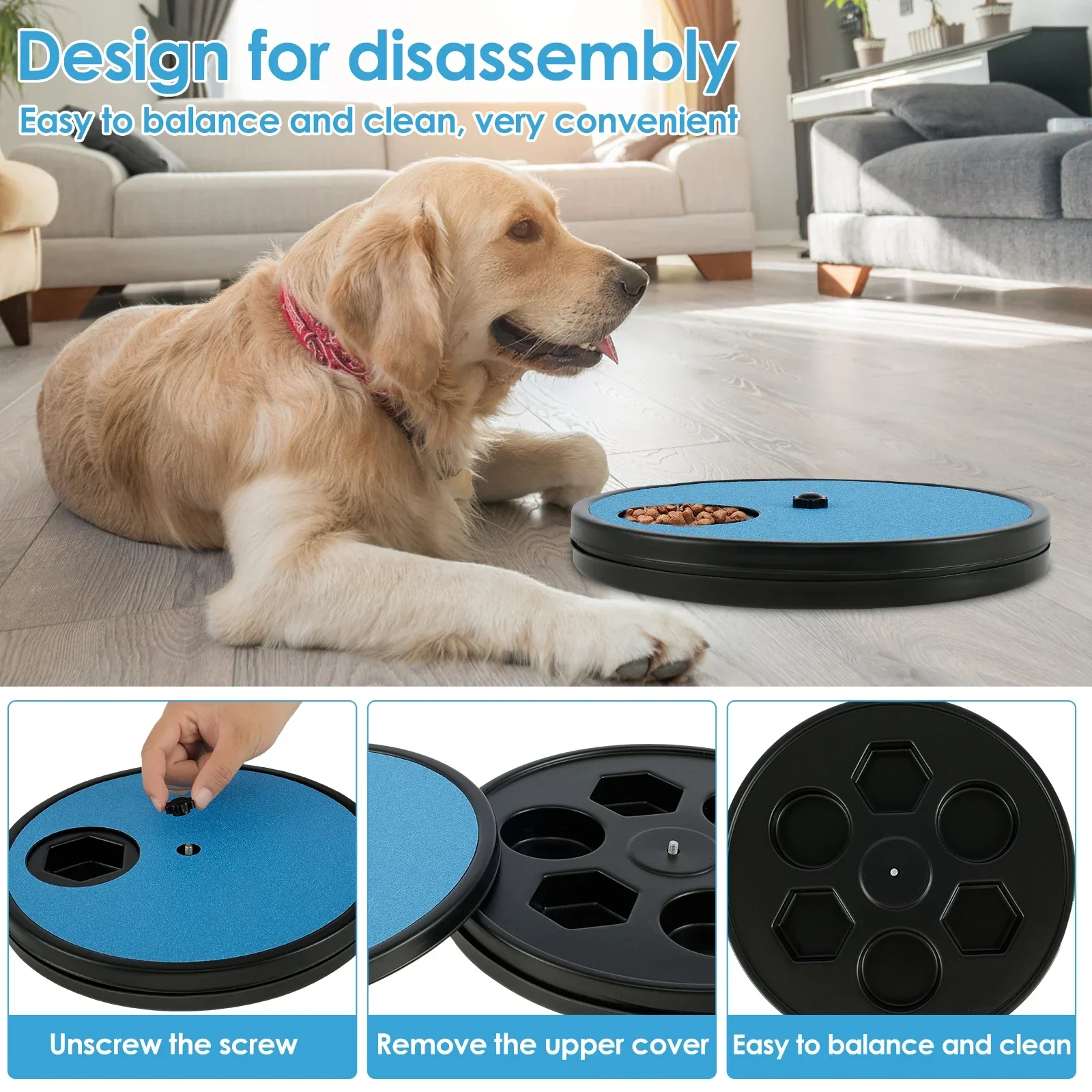 Draaibare Klauwverzorgingsspeelgoed voor Honden | 30x30 cm met Schuurpapier en Voedselcompartimenten | Antislip en Stressvrij - Image 5