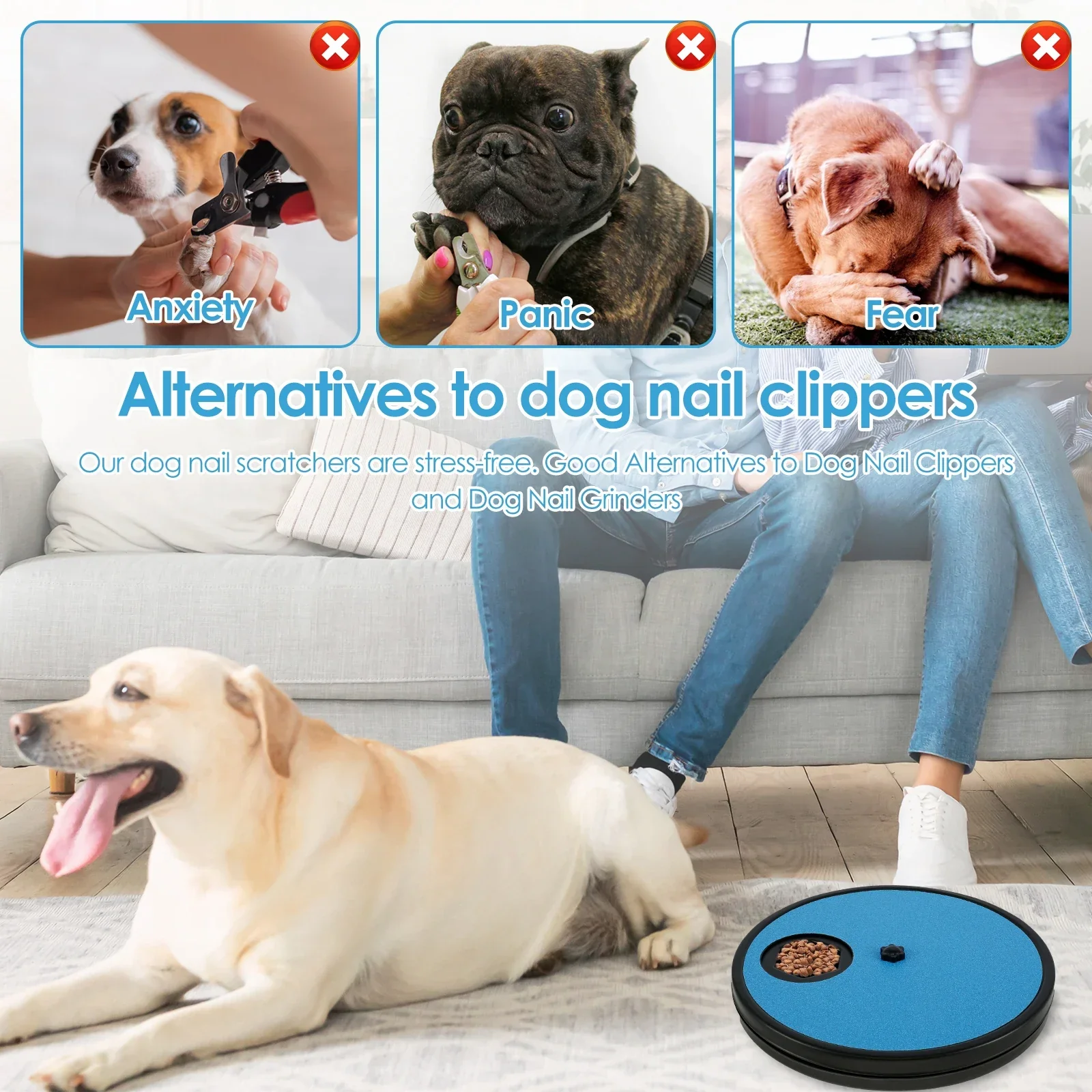 Draaibare Klauwverzorgingsspeelgoed voor Honden | 30x30 cm met Schuurpapier en Voedselcompartimenten | Antislip en Stressvrij - Image 6