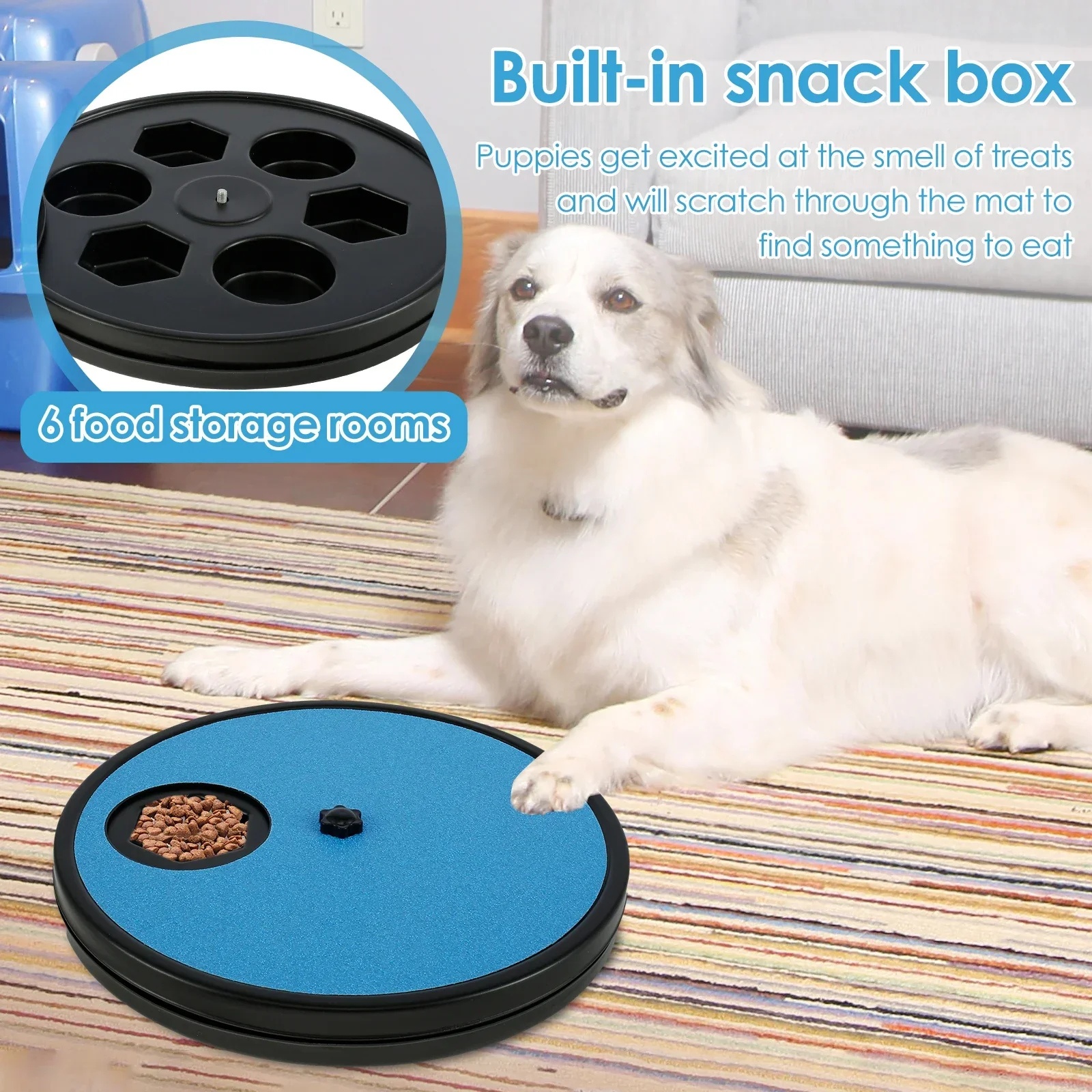 Draaibare Klauwverzorgingsspeelgoed voor Honden | 30x30 cm met Schuurpapier en Voedselcompartimenten | Antislip en Stressvrij - Image 7