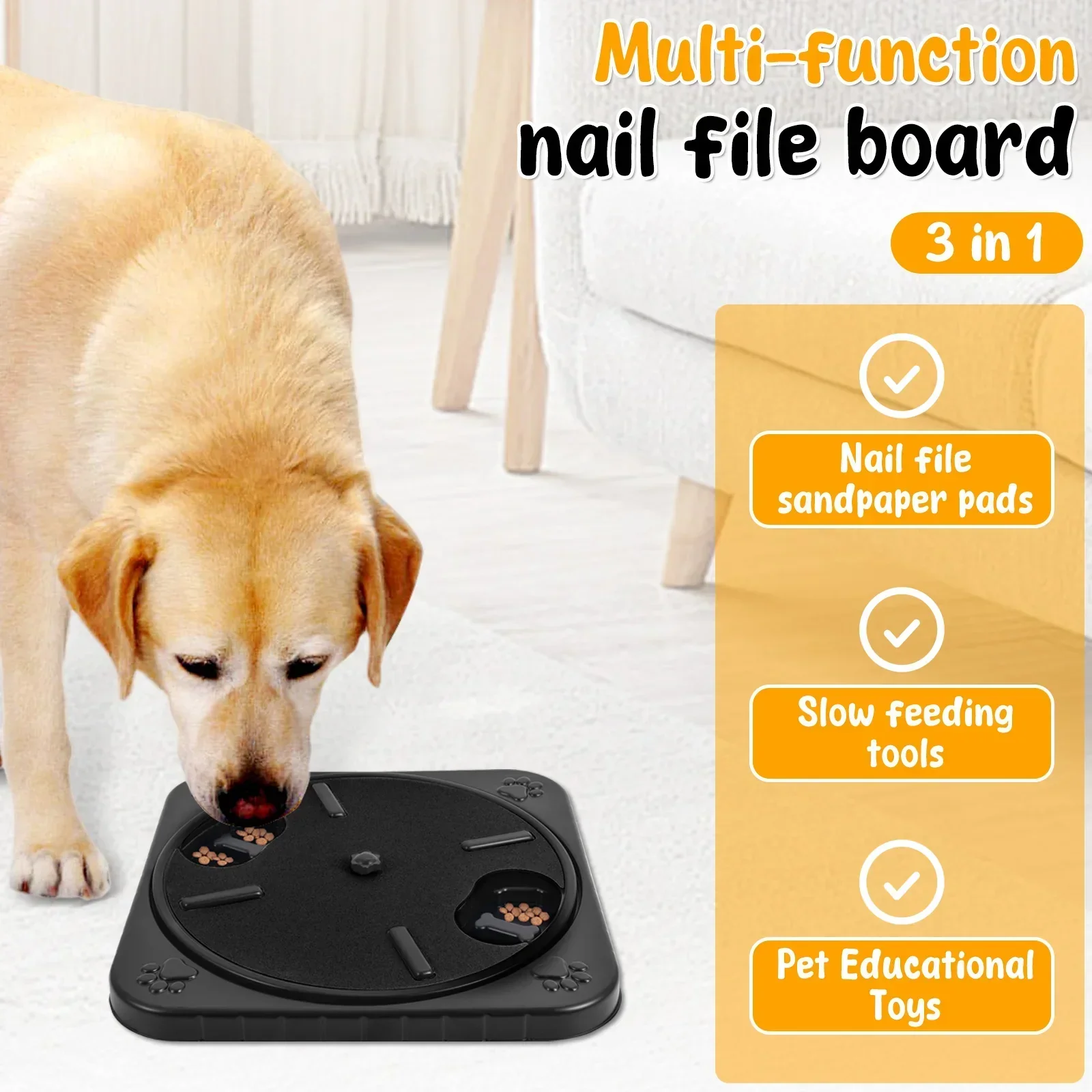 Interactieve Honden Nagelverzorgingstool met Voeropslag | 360° Draaibare Krabplank met 12 Snackcompartimenten - Image 2
