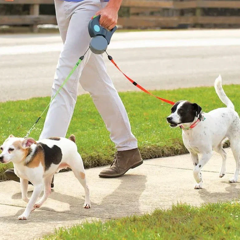 Dubbele Hondenriem voor Twee Honden | 3m Reflecterende Lijn | Ergonomisch Handvat | Veilige Bediening met Kleurenknoppen - Image 10