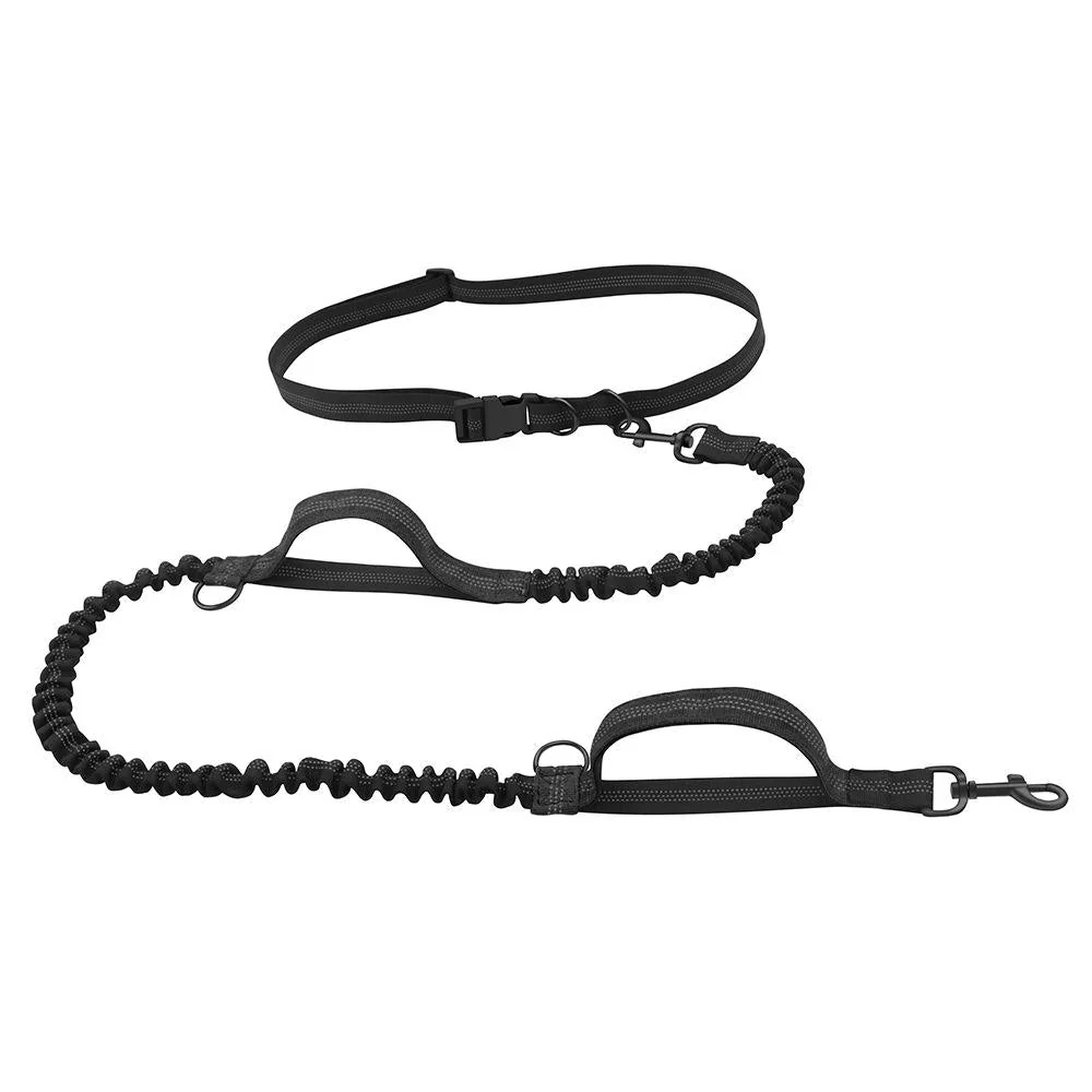 Dubbele Hondenriem Met Elastisch Koord | Reflecterende Stiksels | Voor Wandelen en Joggen - Image 9