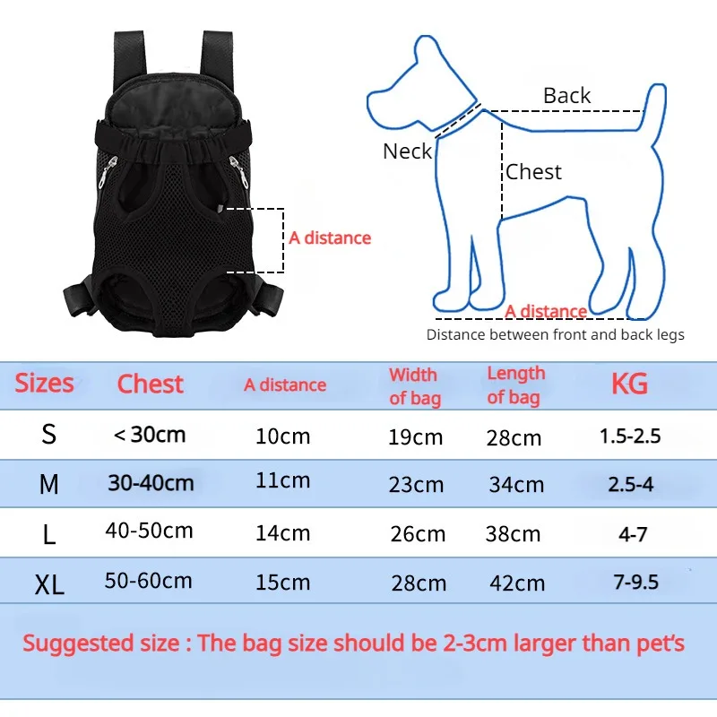 Ademende Rugzak voor Kleine Honden en Katten | Comfortabel met Verstelbare Banden en Veiligheidshaak | Ademend Nylon en Mesh | Beschikbaar in S, M, L, XL - Image 3