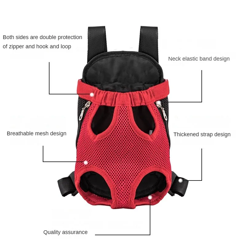 Ademende Rugzak voor Kleine Honden en Katten | Comfortabel met Verstelbare Banden en Veiligheidshaak | Ademend Nylon en Mesh | Beschikbaar in S, M, L, XL - Image 4