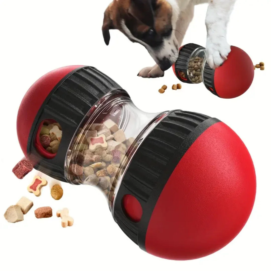Interactief Honden Speelgoed | Haltervorm | Mentale Uitdaging | Beweging | Duurzaam en Gemakkelijk Schoon te Maken | Binnen en Buiten Gebruik | Rood Geel