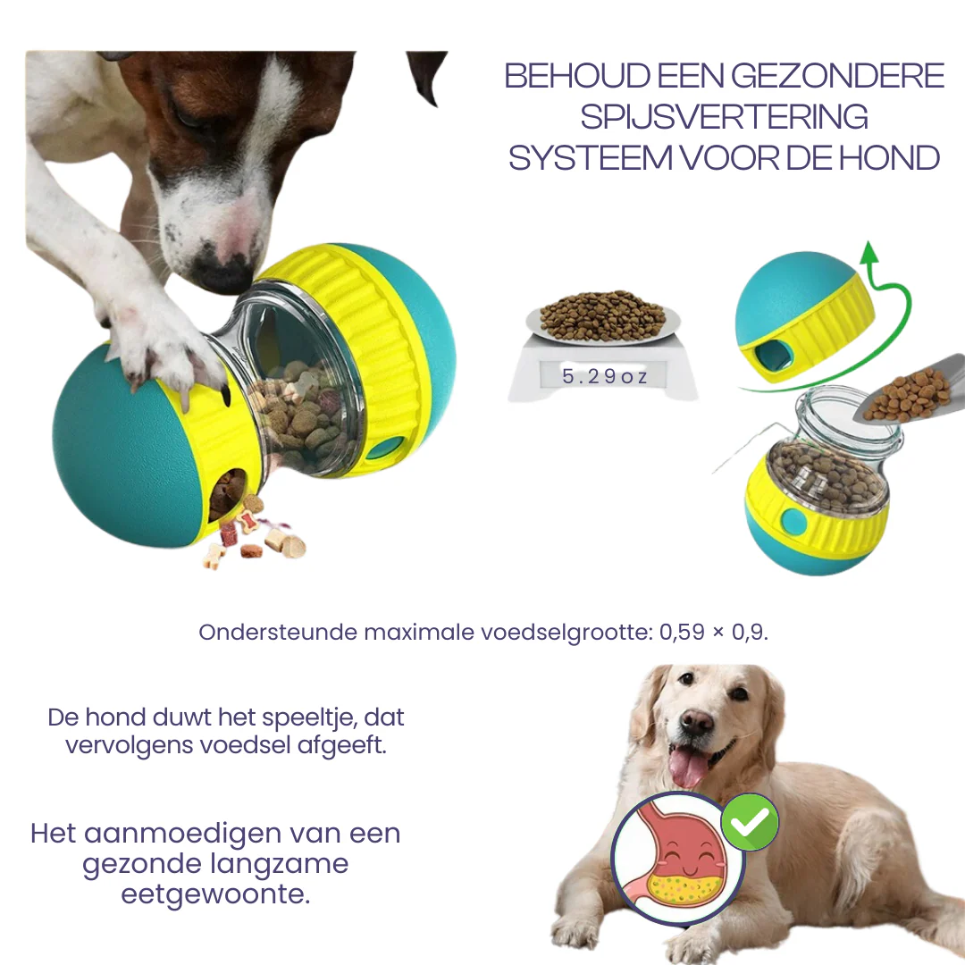 Interactief Honden Speelgoed | Haltervorm | Mentale Uitdaging | Beweging | Duurzaam en Gemakkelijk Schoon te Maken | Binnen en Buiten Gebruik | Rood Geel - Image 2