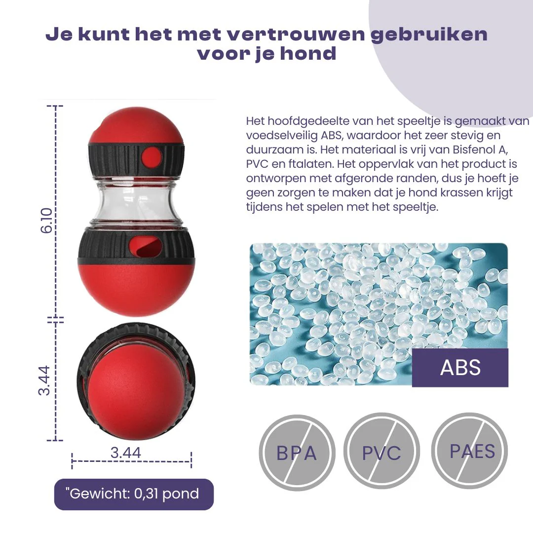 Interactief Honden Speelgoed | Haltervorm | Mentale Uitdaging | Beweging | Duurzaam en Gemakkelijk Schoon te Maken | Binnen en Buiten Gebruik | Rood Geel - Image 3