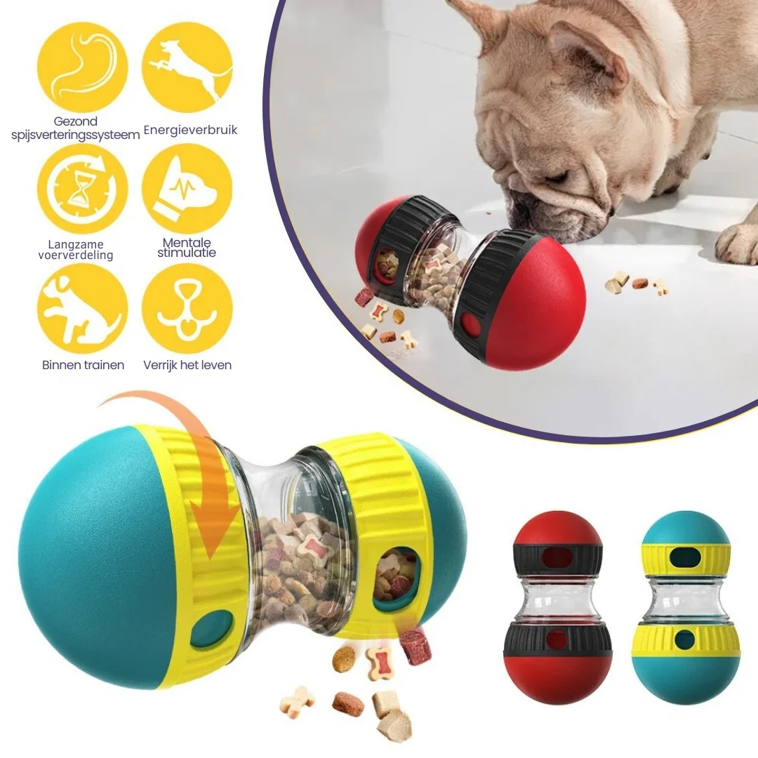 Interactief Honden Speelgoed | Haltervorm | Mentale Uitdaging | Beweging | Duurzaam en Gemakkelijk Schoon te Maken | Binnen en Buiten Gebruik | Rood Geel - Image 4
