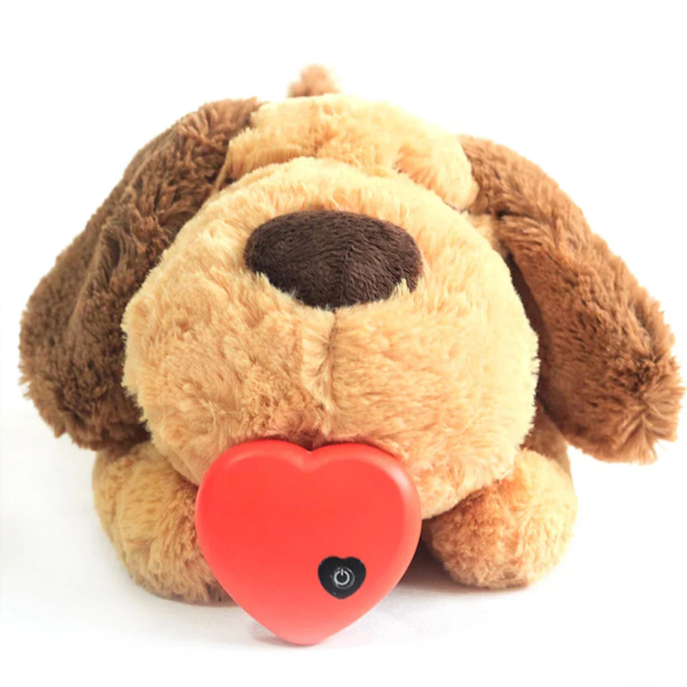 Kalmerende Pluche Hond Knuffel | Realistische Hartslag | Angst Verlichten | Veilig en Zacht | Bruin Fleece | 40cm - Image 5