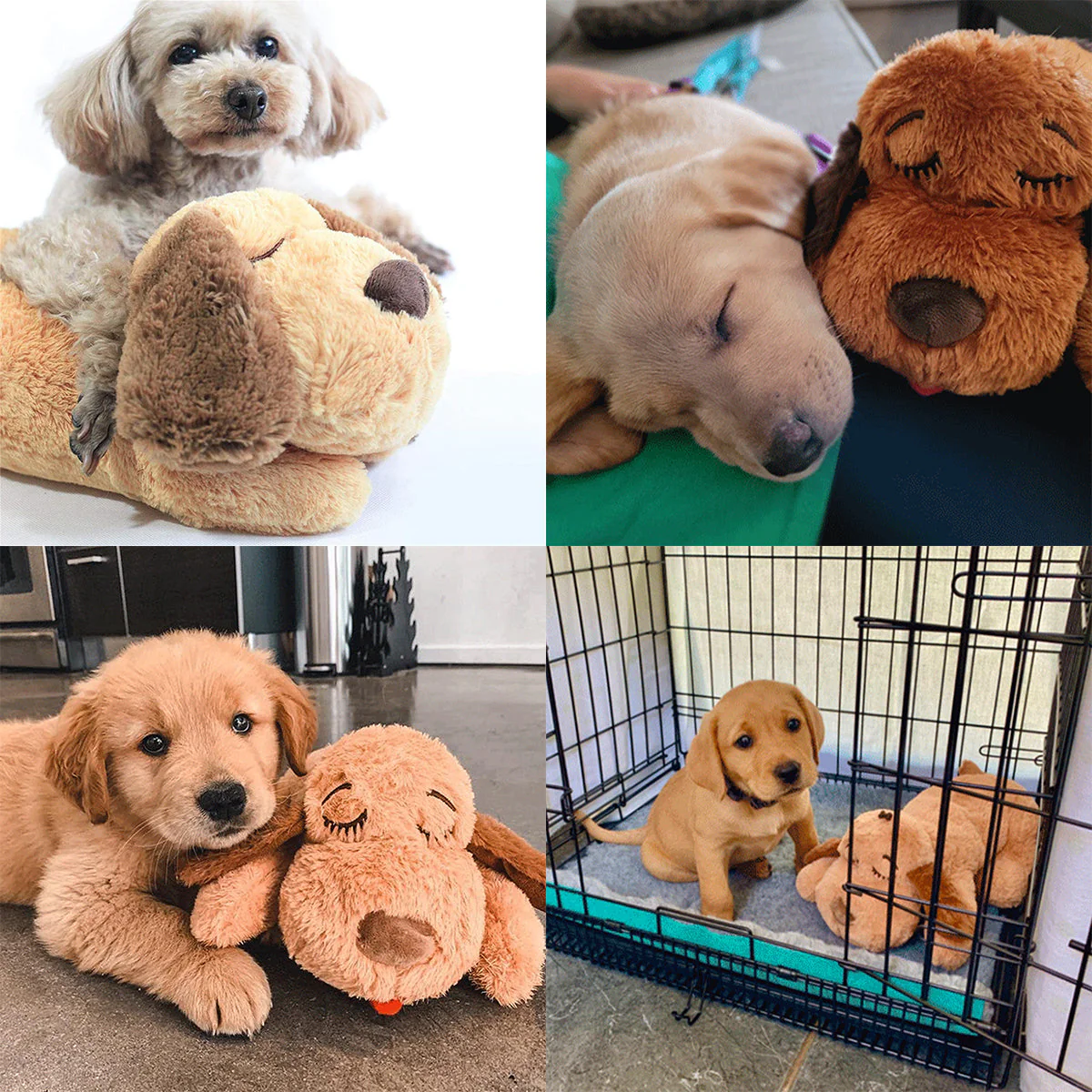 Kalmerende Pluche Hond Knuffel | Realistische Hartslag | Angst Verlichten | Veilig en Zacht | Bruin Fleece | 40cm - Image 9