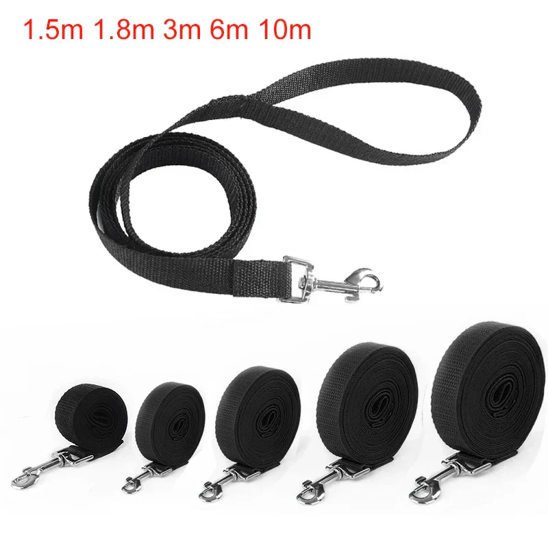 Lange en Duurzame Zwarte Nylon Hondenriem | Verkrijgbaar in 1,5-50m | Geschikt voor Alle Rassen en Katten | Ideaal voor Training en Buitenavonturen | Voor Alle Seizoenen - Image 3