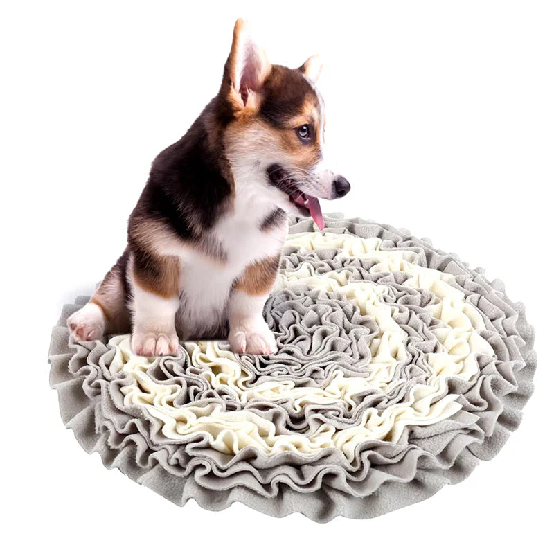 Snuffeltrainingsmat Voor Honden | Interactief Langzaam Voerspeelgoed | Duurzaam Handgemaakt Fleece | Stressverlichting en Energieverbruik | Machinewasbaar | Verstelbare Maten | Grijs of Groen | 45x45cm of 70x70cm - Image 2