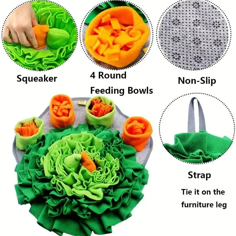 Wasbare Interactieve Fleece Snuffelmat voor Honden | Mentale Stimulatie en Voedingsplezier | Hoogwaardige Materialen | Eenvoudig Te Reinigen | Geschikt Voor Diverse Rassen | 43cm - Image 5