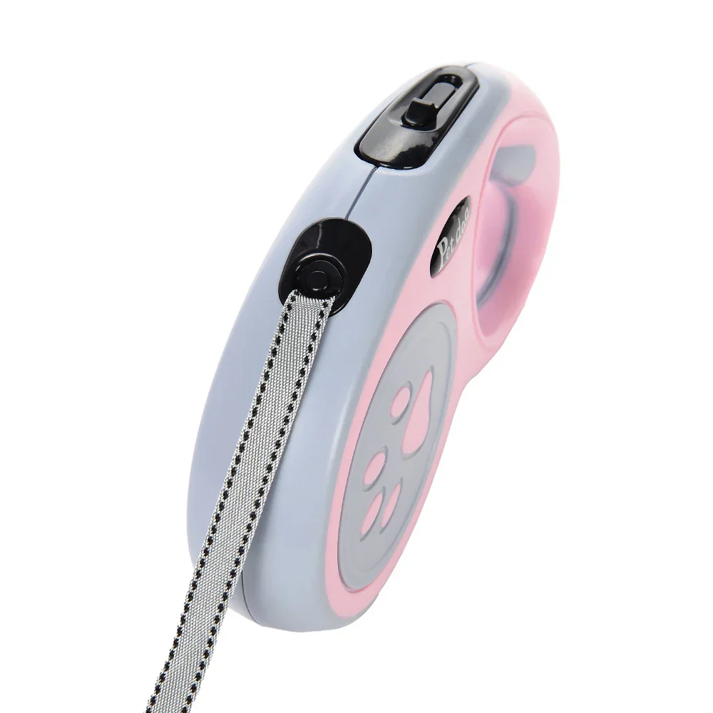 Hondenriem met Pootafdruk | Ergonomische Handgreep | Nylon | Snelontgrendelingsfunctie | Uittrekbaar tot 5 meter | Voor Kleine en Middelgrote Huisdieren | Meerdere Kleuren | Veilig en Duurzaam - Image 5
