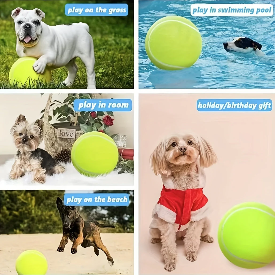 Extra grote tennisbal voor grote honden | Duurzaam niet-giftig rubber | 24 cm diameter | Hoge zichtbaarheid | Ideaal voor buiten spelen en actieve honden - Image 10