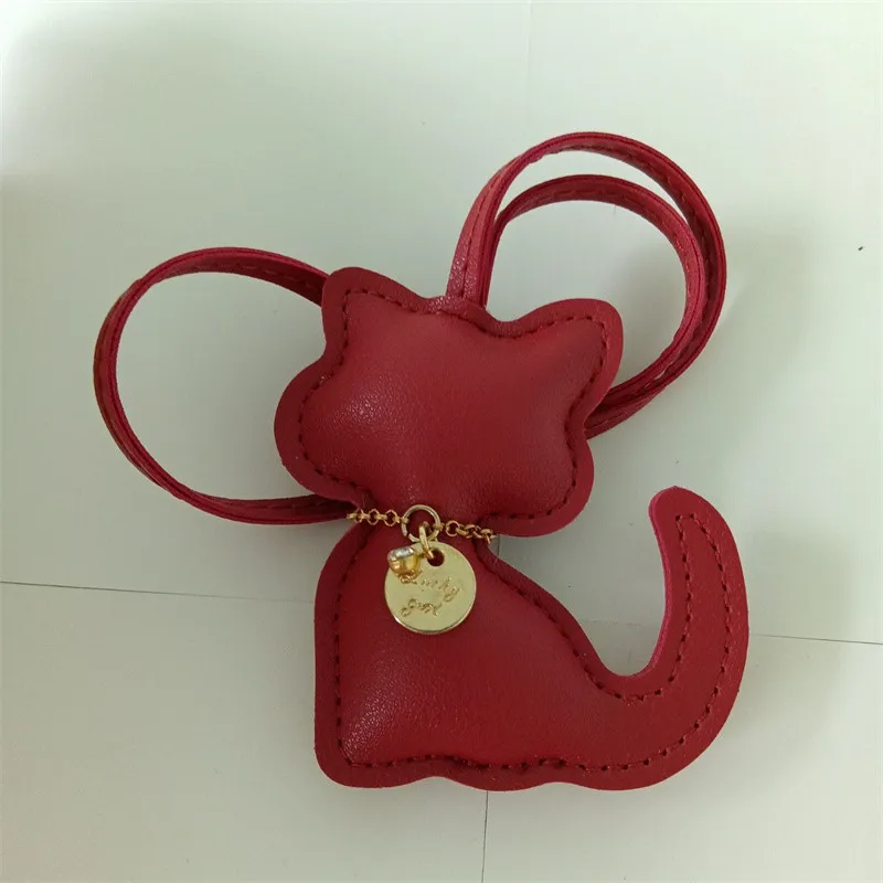 PU Leren Sleutelhanger met Kattenhanger | Schattige Dieren Sleutelhanger voor Dames | Tas Accessoire & Decoratie | Leuk Cadeau voor Meisjes - Image 2