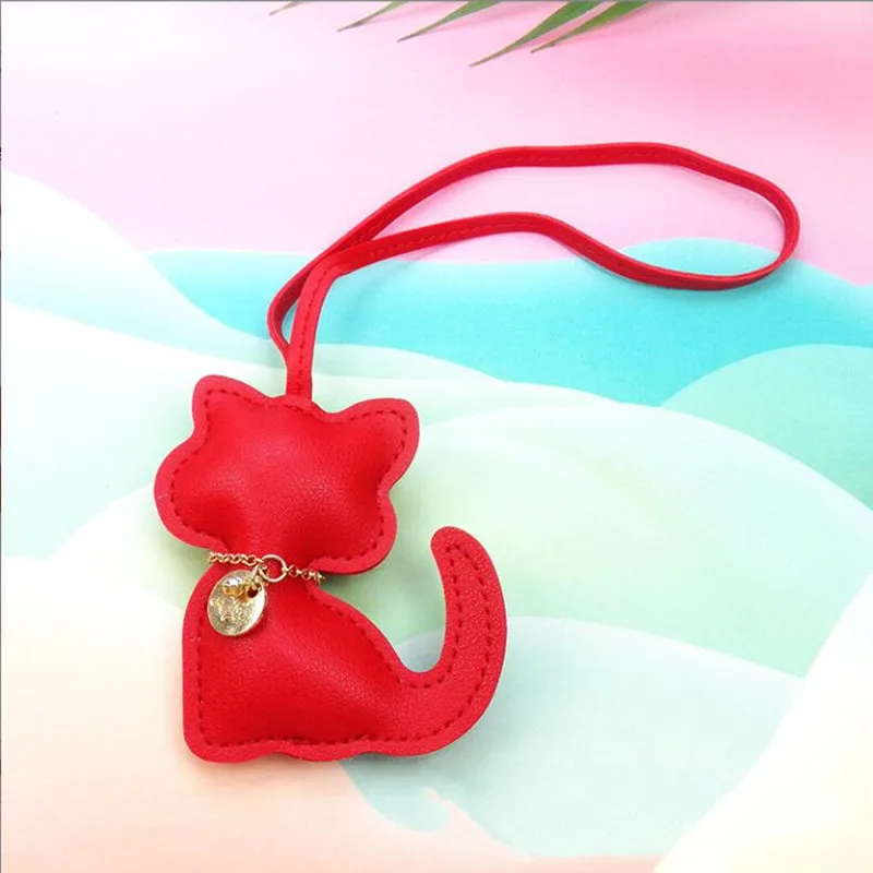 Sleutelhanger dames | Schattige kattenhanger van PU leer | Mode accessoire voor tas of sleutelbos | Leuk cadeau voor meisjes | Decoratie voor handtas - Image 2