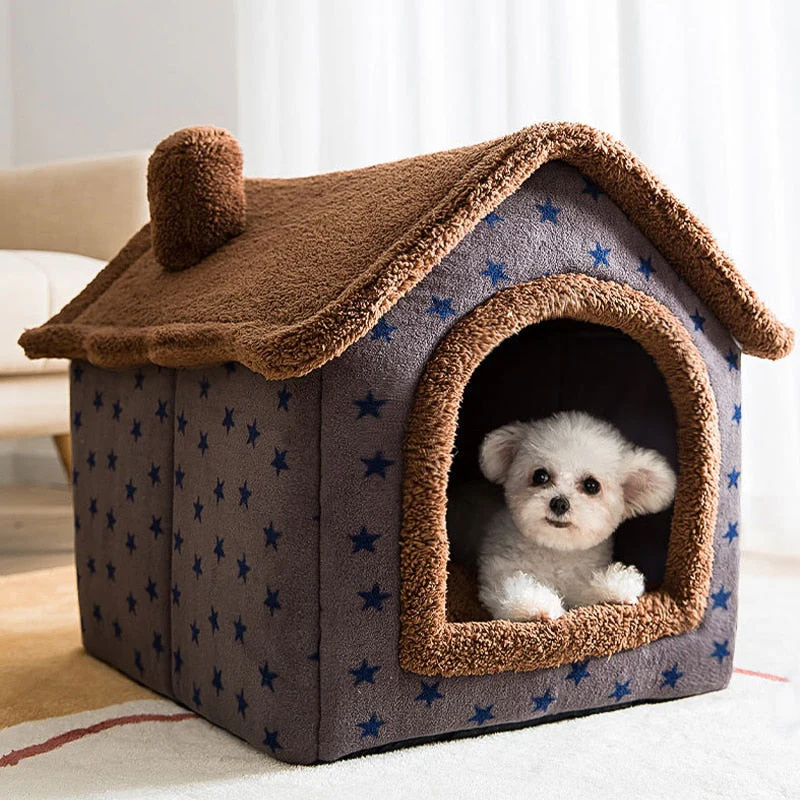 Fluffy Knus Huisje voor Huisdieren | Comfortabel Warm Nest voor Katten en Honden tot 4kg | Anti-slip Bodem | Afneembare Wasbare Hoes | Zachte Stof | Diverse Kleuren