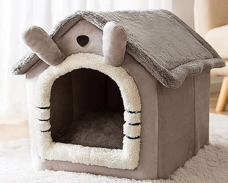 Fluffy Knus Huisje voor Huisdieren | Comfortabel Warm Nest voor Katten en Honden tot 4kg | Anti-slip Bodem | Afneembare Wasbare Hoes | Zachte Stof | Diverse Kleuren - Image 10