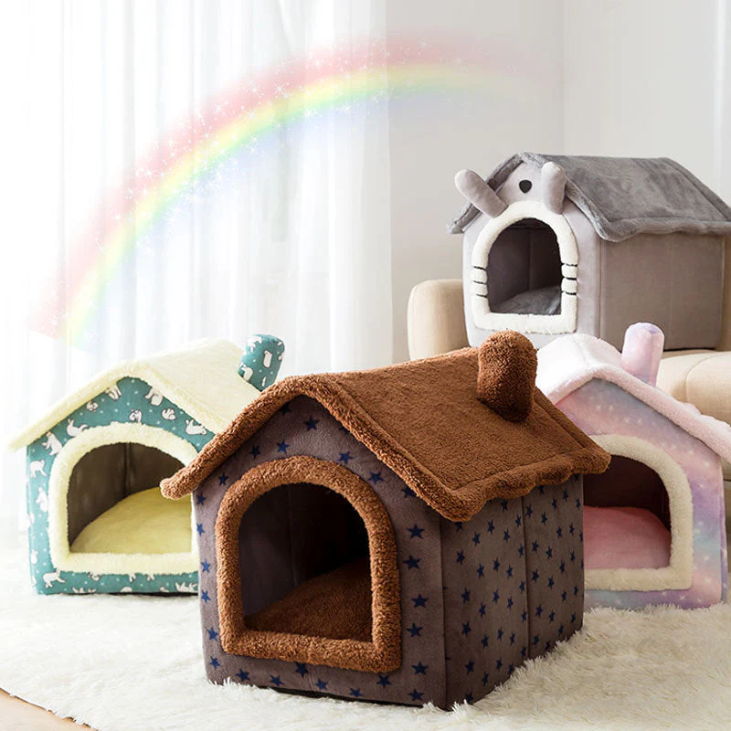 Fluffy Knus Huisje voor Huisdieren | Comfortabel Warm Nest voor Katten en Honden tot 4kg | Anti-slip Bodem | Afneembare Wasbare Hoes | Zachte Stof | Diverse Kleuren - Image 11