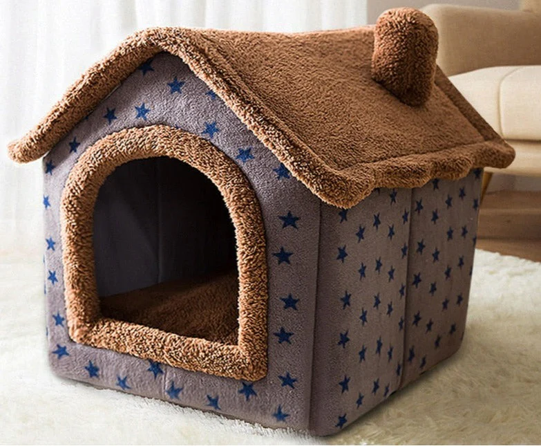 Fluffy Knus Huisje voor Huisdieren | Comfortabel Warm Nest voor Katten en Honden tot 4kg | Anti-slip Bodem | Afneembare Wasbare Hoes | Zachte Stof | Diverse Kleuren - Image 2