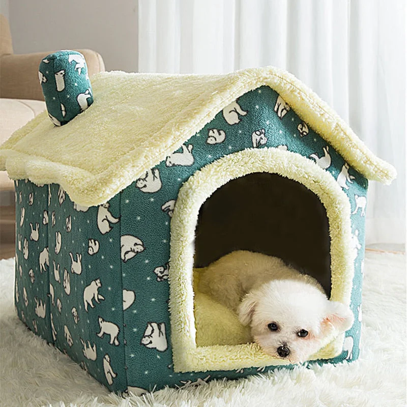 Fluffy Knus Huisje voor Huisdieren | Comfortabel Warm Nest voor Katten en Honden tot 4kg | Anti-slip Bodem | Afneembare Wasbare Hoes | Zachte Stof | Diverse Kleuren - Image 4