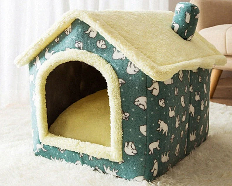 Fluffy Knus Huisje voor Huisdieren | Comfortabel Warm Nest voor Katten en Honden tot 4kg | Anti-slip Bodem | Afneembare Wasbare Hoes | Zachte Stof | Diverse Kleuren - Image 5