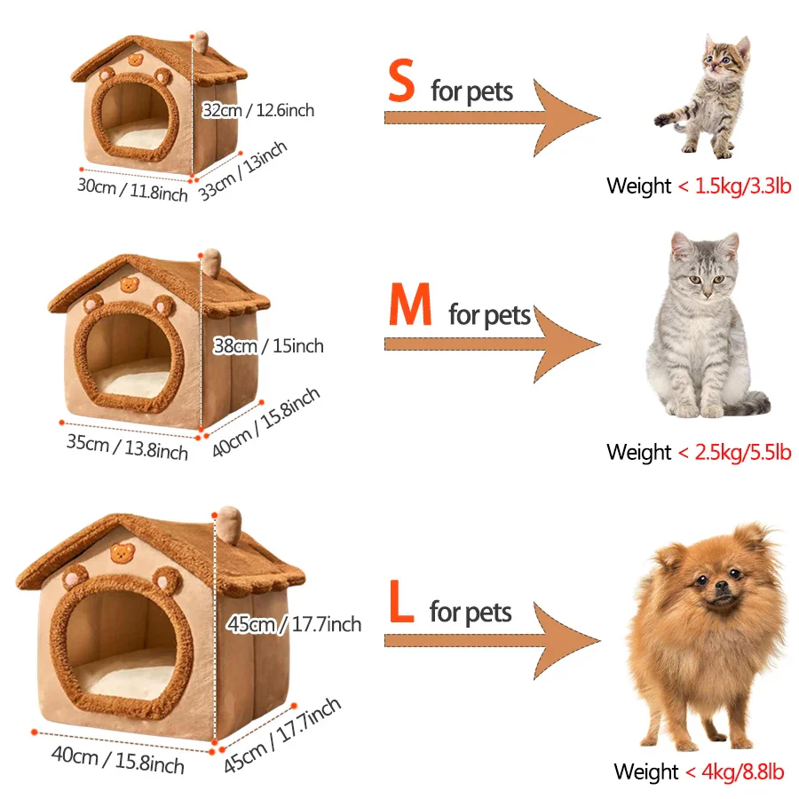 Opvouwbaar Huisdierhuis | Binnenhuis voor Kleine Honden en Katten | Verwijderbare Wasbare Mand | Fiber | China - Image 2